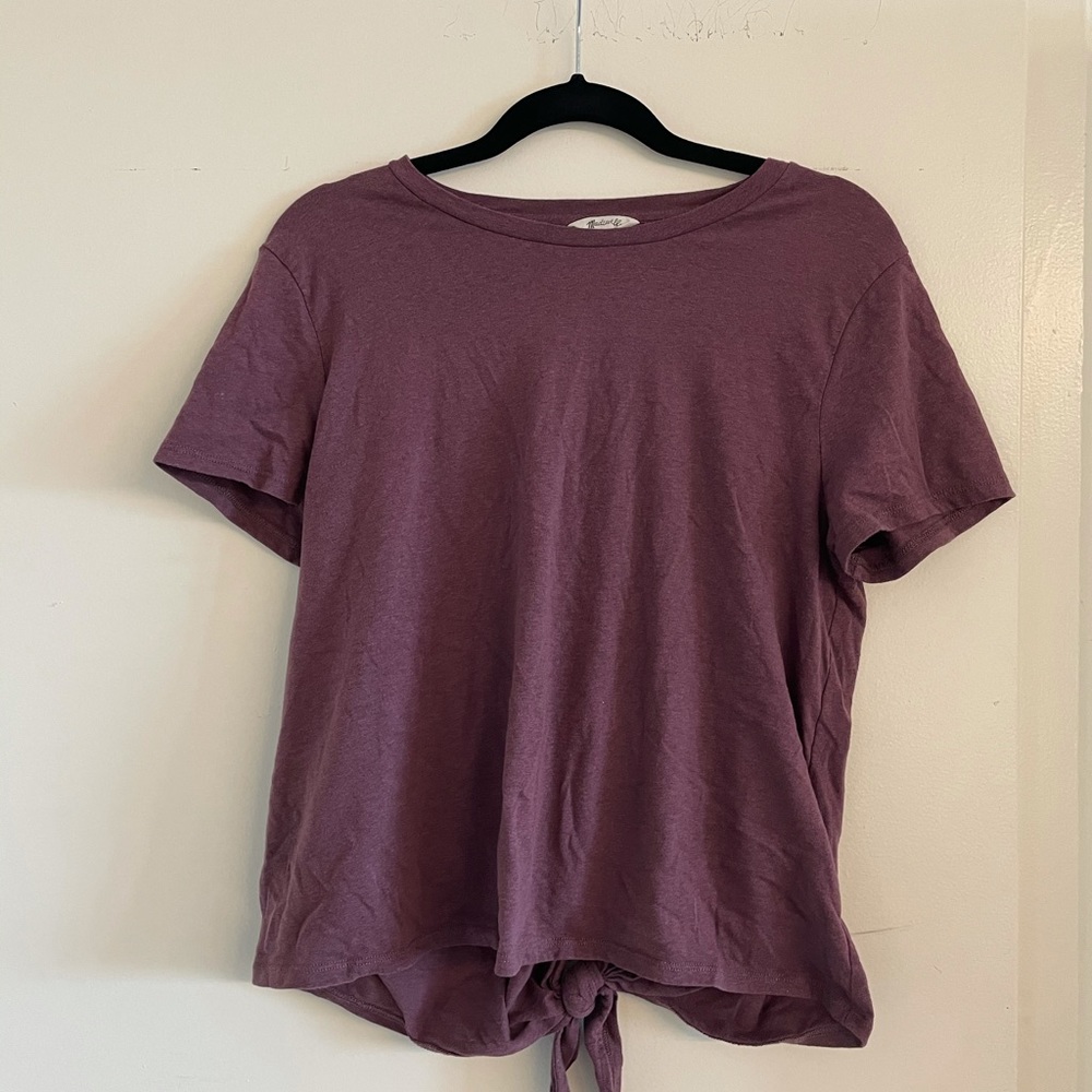 Madewell maroon knot back t size L worn once
